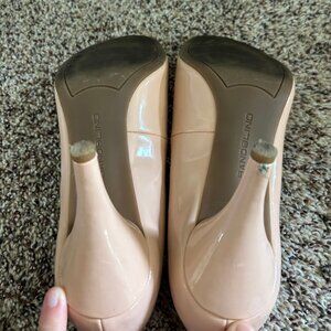 pale pink closed toed heels
